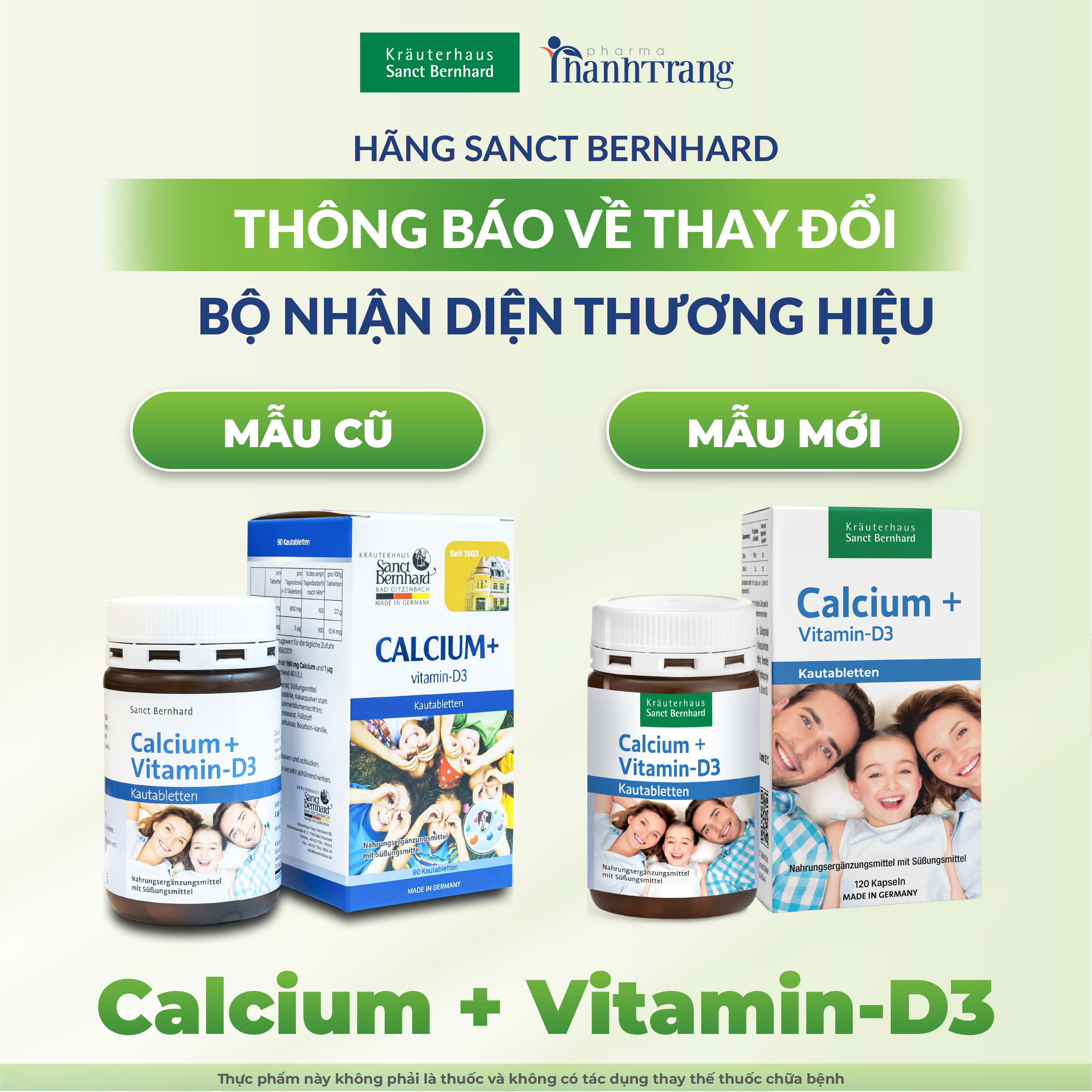 Viên kẹo nhai canxi Calcium Vitamin D3 bổ sung canxi và vitamin D3 cho cơ thể